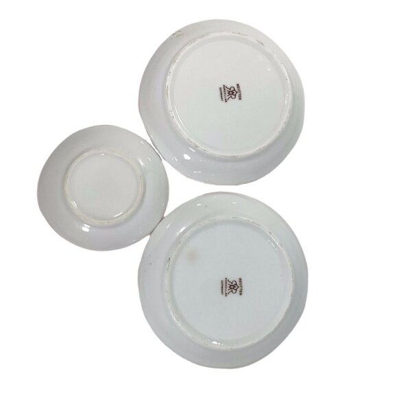 Reutter Porzellan Germany Teddy Bear Trinket Tray Mini Dish Set of 3 Lederhousen - Picture 5 of 8